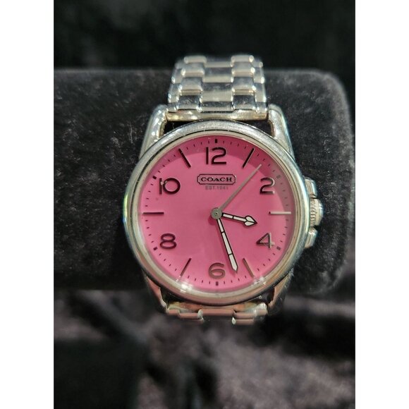 Coach Women’s Pink Dial Stainless Steel Bracelet Watch – Model CA.73.7.14.0751 - Picture 1 of 7